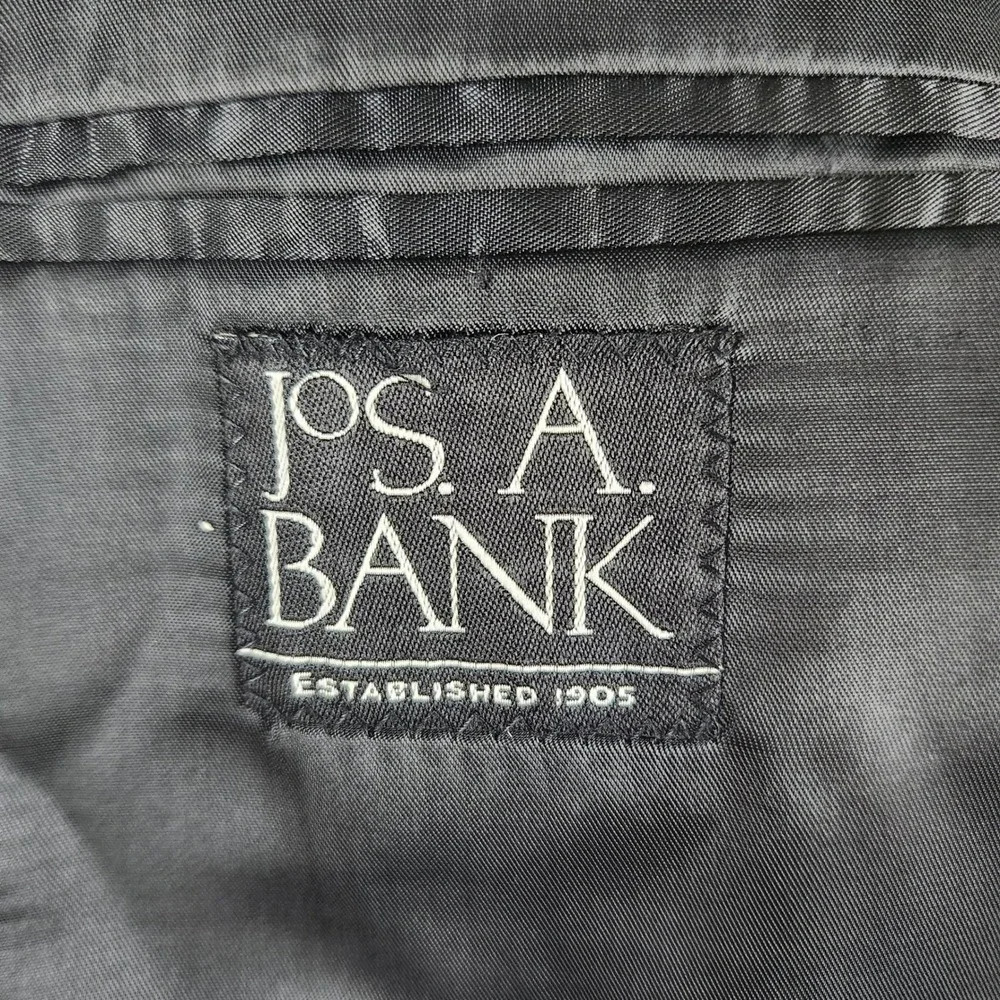 Jos A Bank Houndstooth‎ Silk Wool Jacket Sz 42R Blazer Sport Coat Workwear